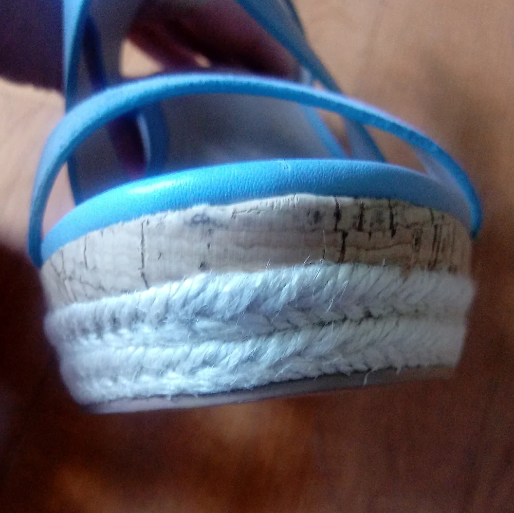 ❇ NIB ❇ Charles by Charles David Muted Blue Layne Espadrille Wedges, Size 8.5 - Picture 11 of 14